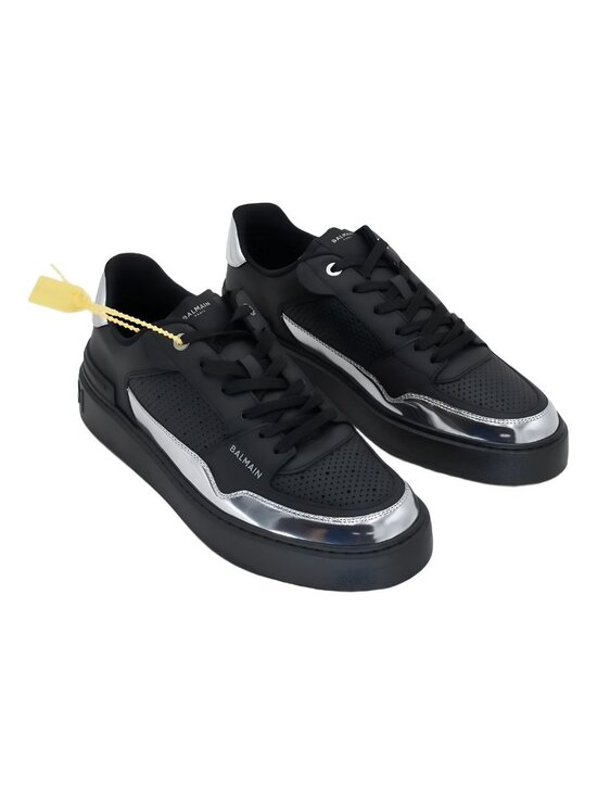 Balmain B Court Flip Low-Top Trainers Sneakers Black Silver Sz US 10 EU 43 main image 3